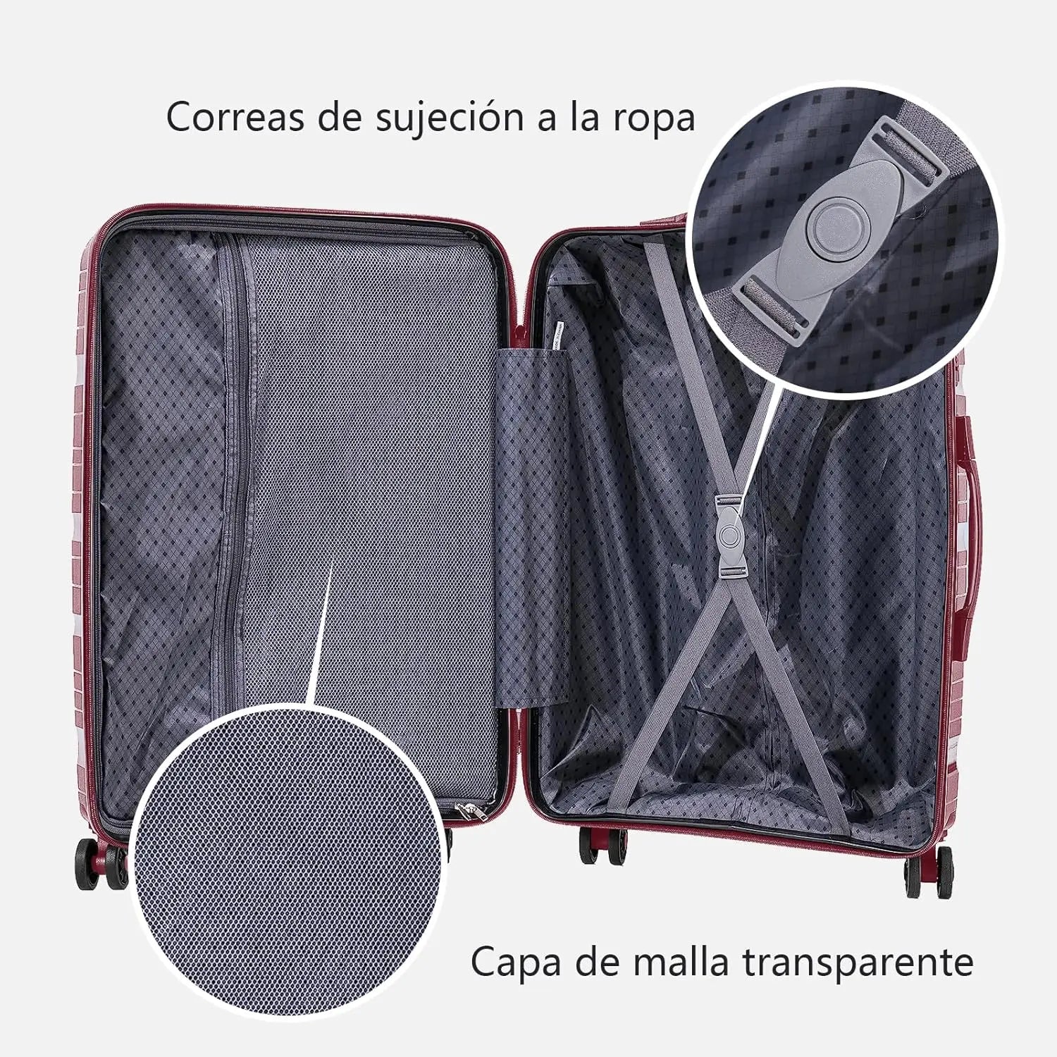 Artree | Maletas de viaje Garnet, equipaje de mano, maletas de cabina para avión, ligeras y rígidas, varios tamaños.