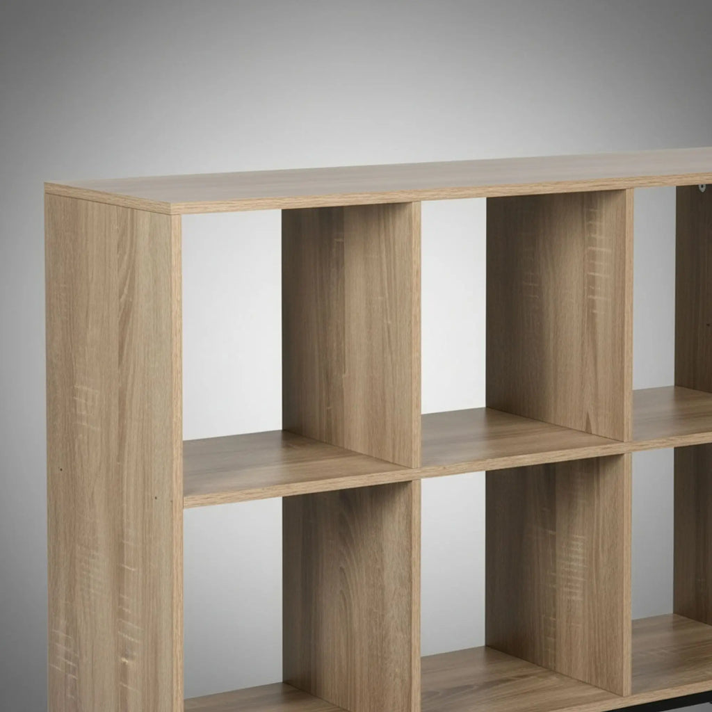 MOBLEKIT Estanterías de madera y metal con compartimentos abiertos, librerías modulares disponibles en 2, 4 u 8 cubos y estantería multiusos de 5 niveles, solución de almacenamiento ideal para salón, dormitorio, oficina o cocina.