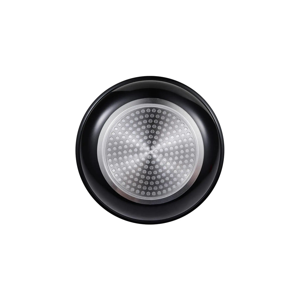 Juego de sartenes Bergner Click&Cook de 2 piezas, de Ø22 cm y Ø26 cm, con mango ergonómico desmontable, de aluminio prensado antiadherente, aptas para todo tipo de cocinas, incluida la de inducción, con diseño apilable que ahorra espacio.