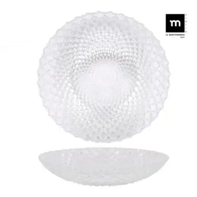 Juego de vajilla Diamond de 18 piezas de La Mediterránea, de cristal, incluye 6 platos hondos, 6 platos llanos y 6 platos de postre, ideal para una mesa elegante y de fácil mantenimiento, perfecto para el hogar o reuniones.
