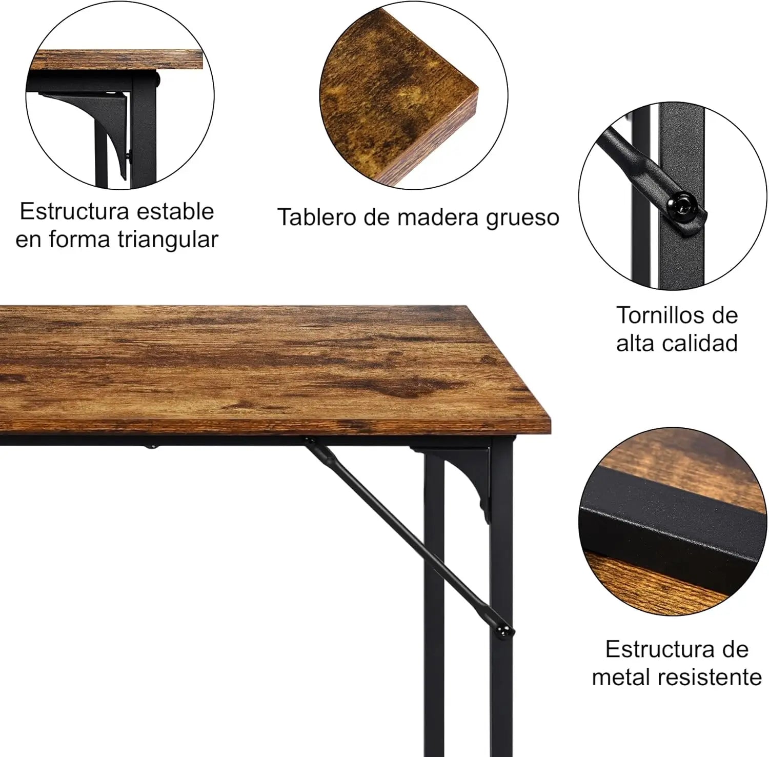 T-LoVendo Narrow Computer Desk, Industrial Design 120 x 60 cm, sturdy wood and metal construction, perfect for home office or study, with adjustable feet for stability on uneven floors. Ideal spacious desktop for productivity