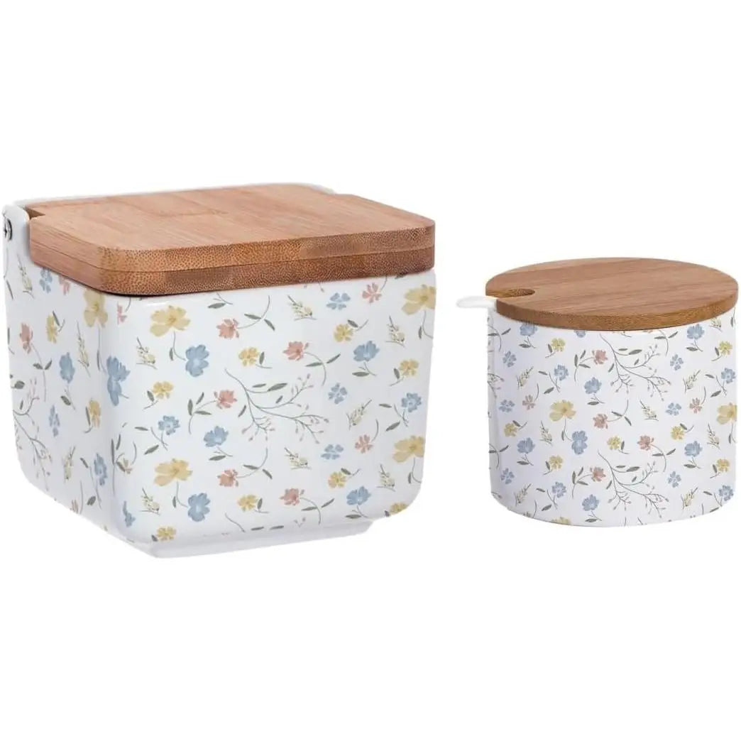 Azucarero de cerámica minimalista blanco para cocina