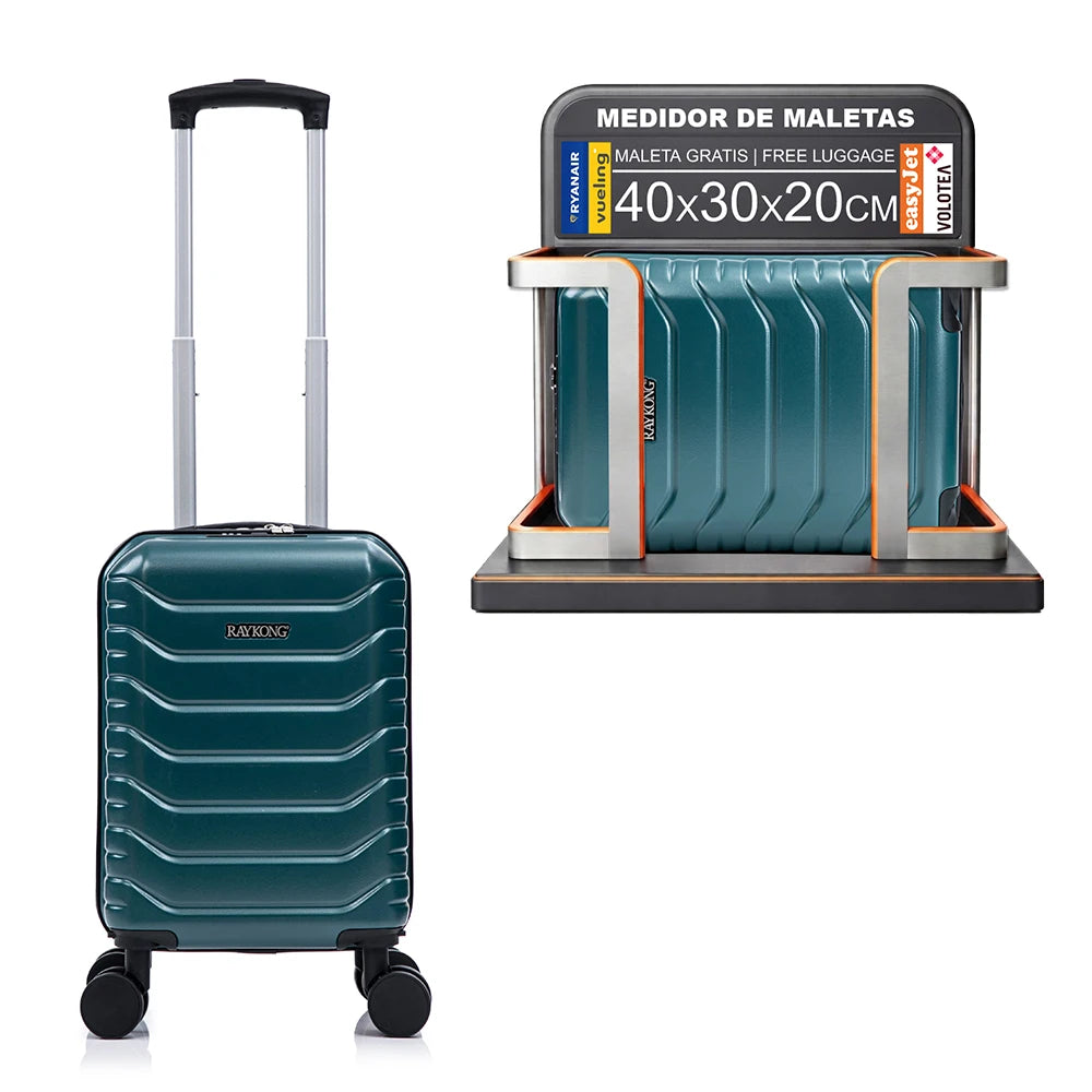 Maleta de cabina ABS 40x30x20 (24 l) | Equipaje de mano con ruedas desmontables para Ryanair | Vueling | EasyJet | Wizz Air | Volotea - negro/azul marino/oro rosa/morado/menta/amarillo/verde/rosa