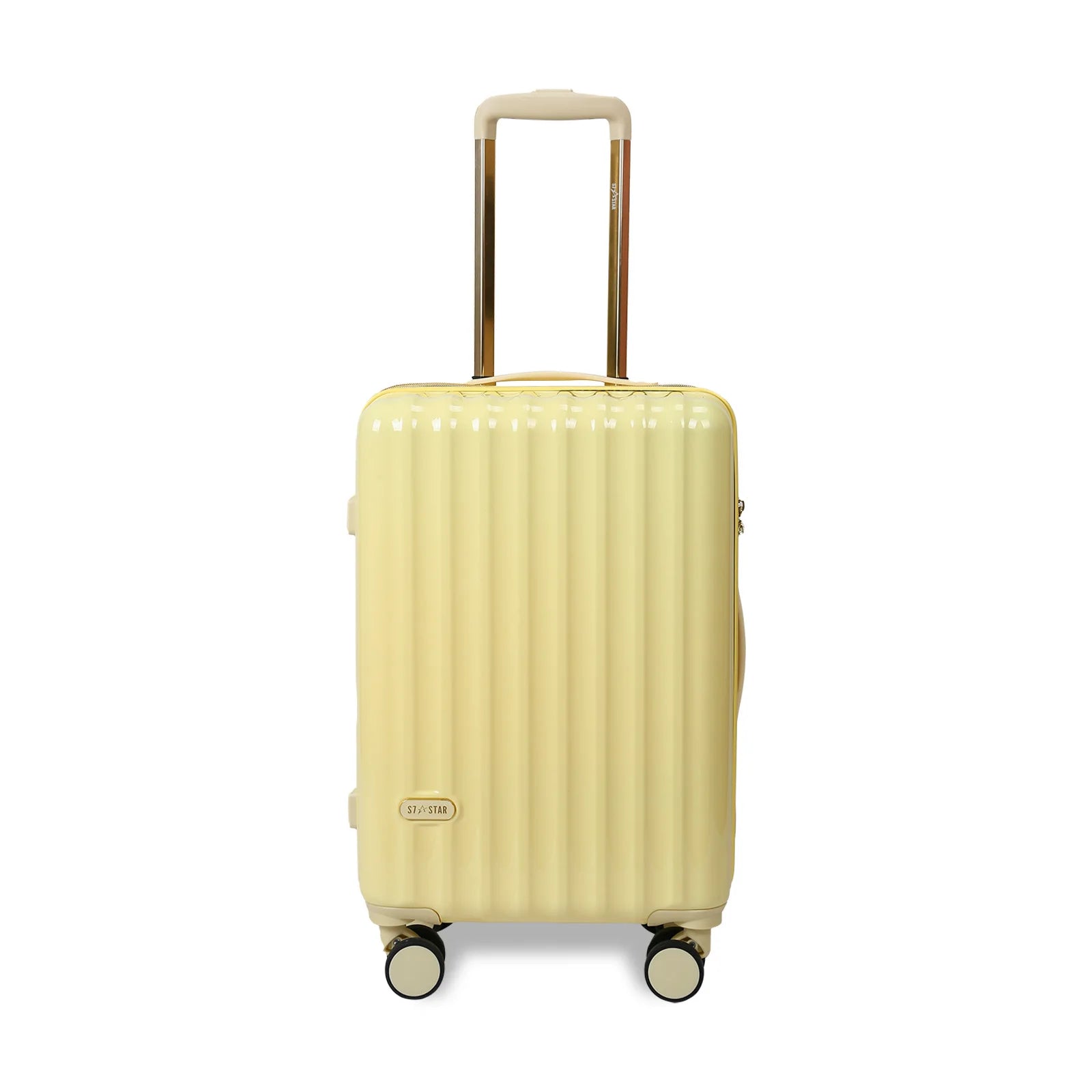 Juego de maletas S7 STAR de 3 piezas, maletas rígidas de policarbonato duraderas con 4 ruedas giratorias silenciosas, tamaño cabina 20in + 24in + 28in, diseño moderno para viajes, certificado CE.