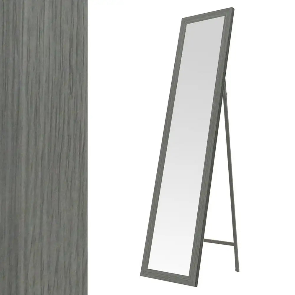 Espejo de pie Lola Home de 37x157 cm, fabricado en madera MDF gris.