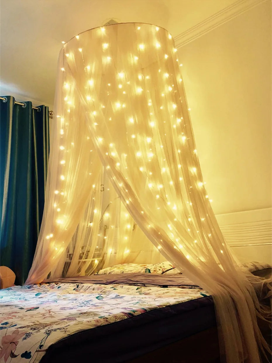 Guirnalda de luces LED para cortinas, guirnalda para exteriores, para ventanas, decoración navideña, bodas y fiestas en el hogar.