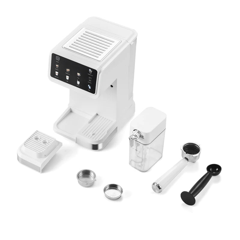 Cafetera doméstica pequeña semiautomática, máquina de café espresso italiana con espumador de vapor a alta presión.
