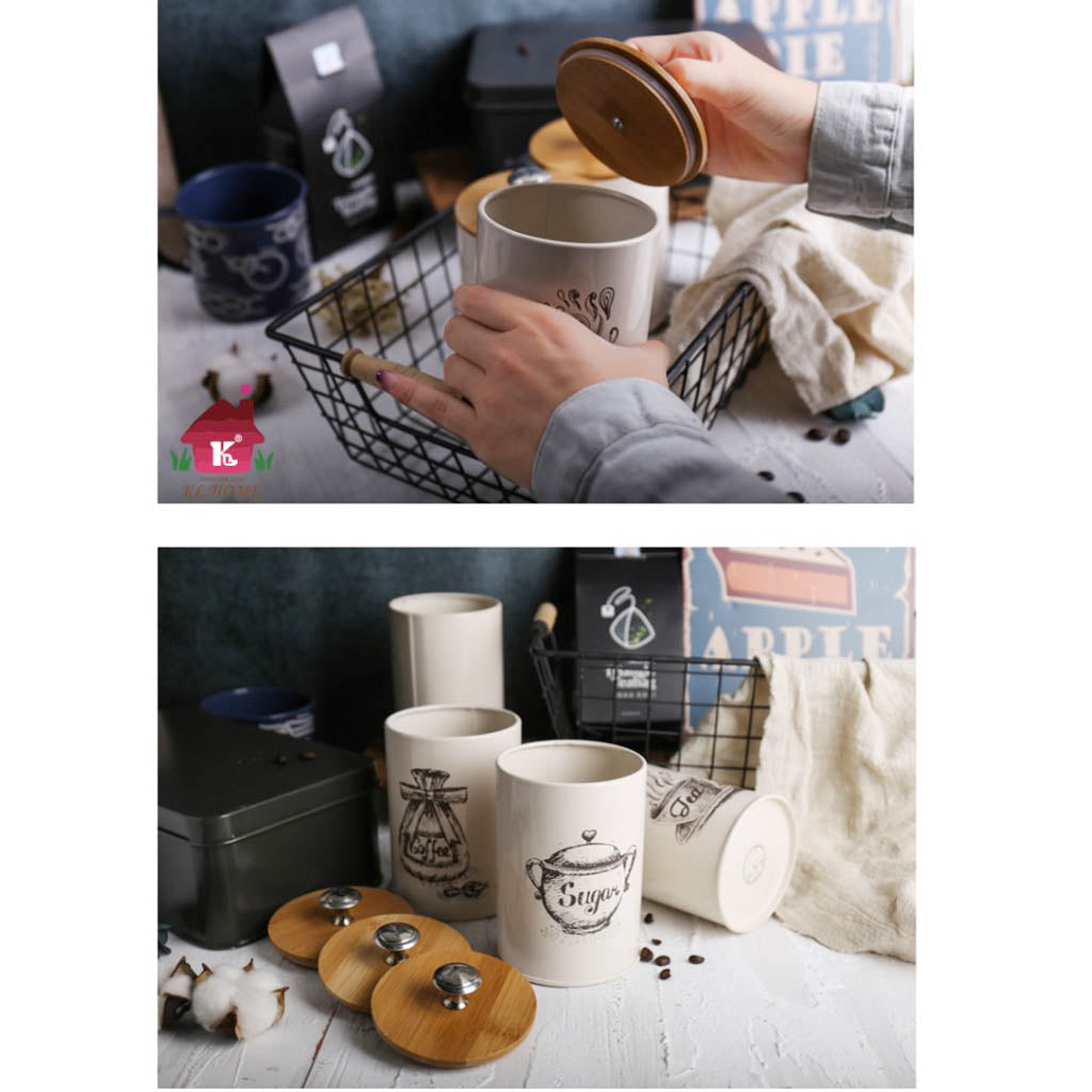 3 botes de estilo vintage para té, café y azúcar, de metal blanco retro, ideales para la cocina.