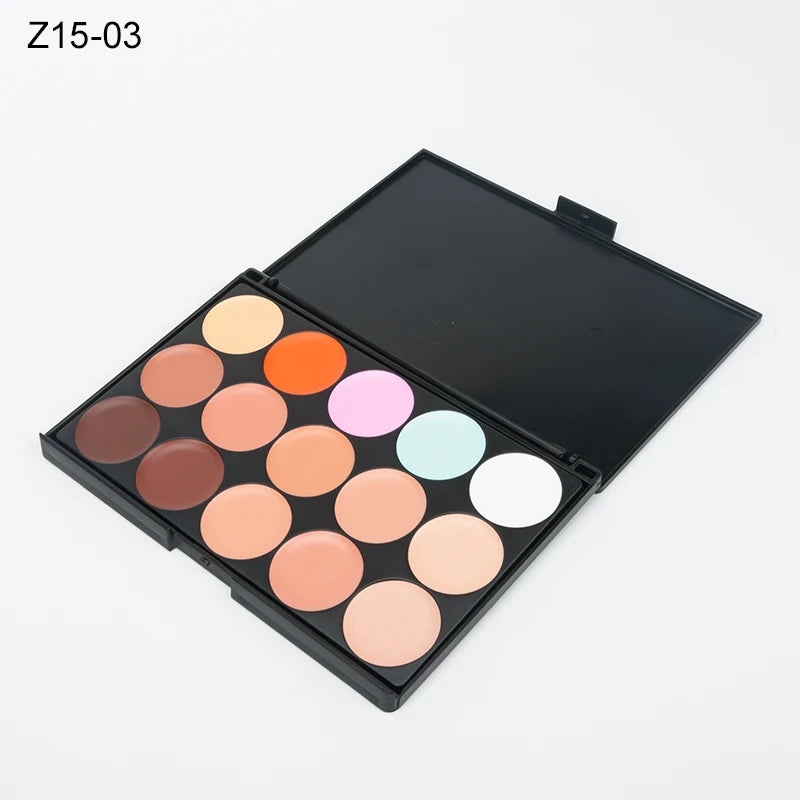 Paleta de contorno en crema de camuflaje con 15 colores para maquillaje profesional