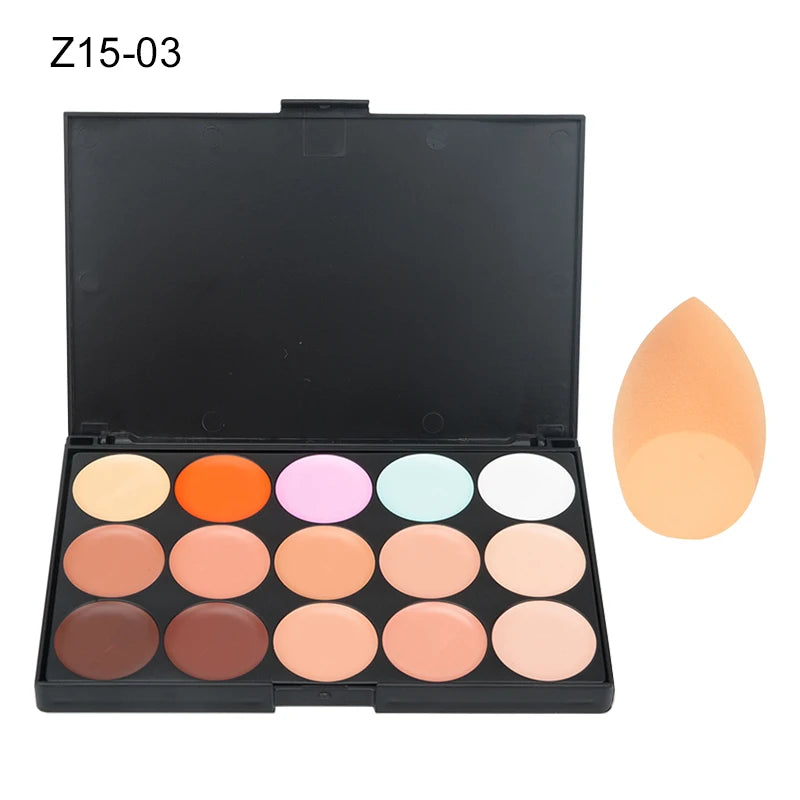 Paleta de contorno en crema de camuflaje con 15 colores para maquillaje profesional