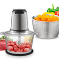 Procesador de alimentos de 2 velocidades, picadora de carne con 2 recipientes para carne, frutas, verduras, comida para bebés, frutos secos,