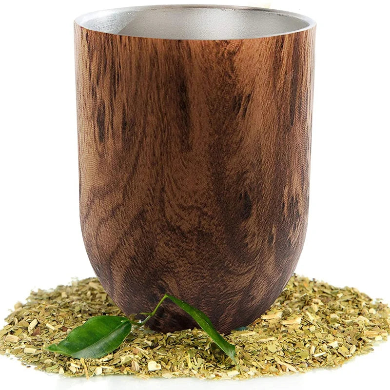 Juego de taza de yerba mate de calabaza de 355 ml, taza de café/agua de acero inoxidable de doble pared con tapa, 1 bombilla, pajitas, filtro, cuchara y cepillo.