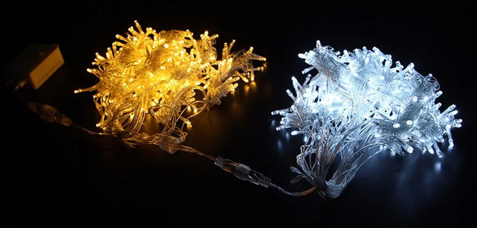 Guirnalda de luces LED para cortinas, guirnalda para exteriores, para ventanas, decoración navideña, bodas y fiestas en el hogar.
