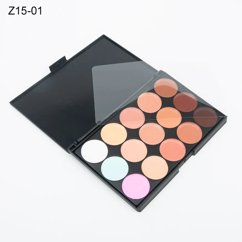 Paleta de contorno en crema de camuflaje con 15 colores para maquillaje profesional
