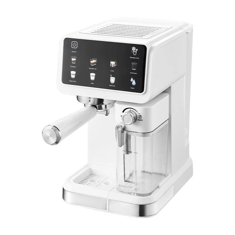 Cafetera doméstica pequeña semiautomática, máquina de café espresso italiana con espumador de vapor a alta presión.