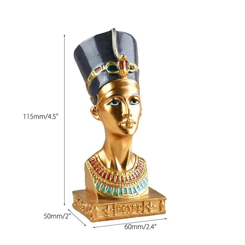 Glamurosa escultura de una reina faraona del antiguo Egipto, adorno de resina, figura, estatua, miniatura, decoración para el hogar y la oficina.