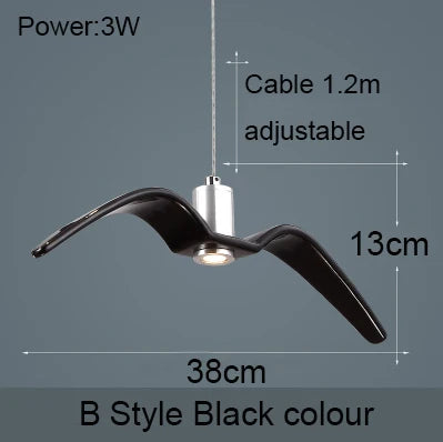 Lámpara colgante nórdica, lámpara de araña LED con diseño de gaviota para bar/cocina, lámpara de araña con diseño de pájaros, luminaria de techo.