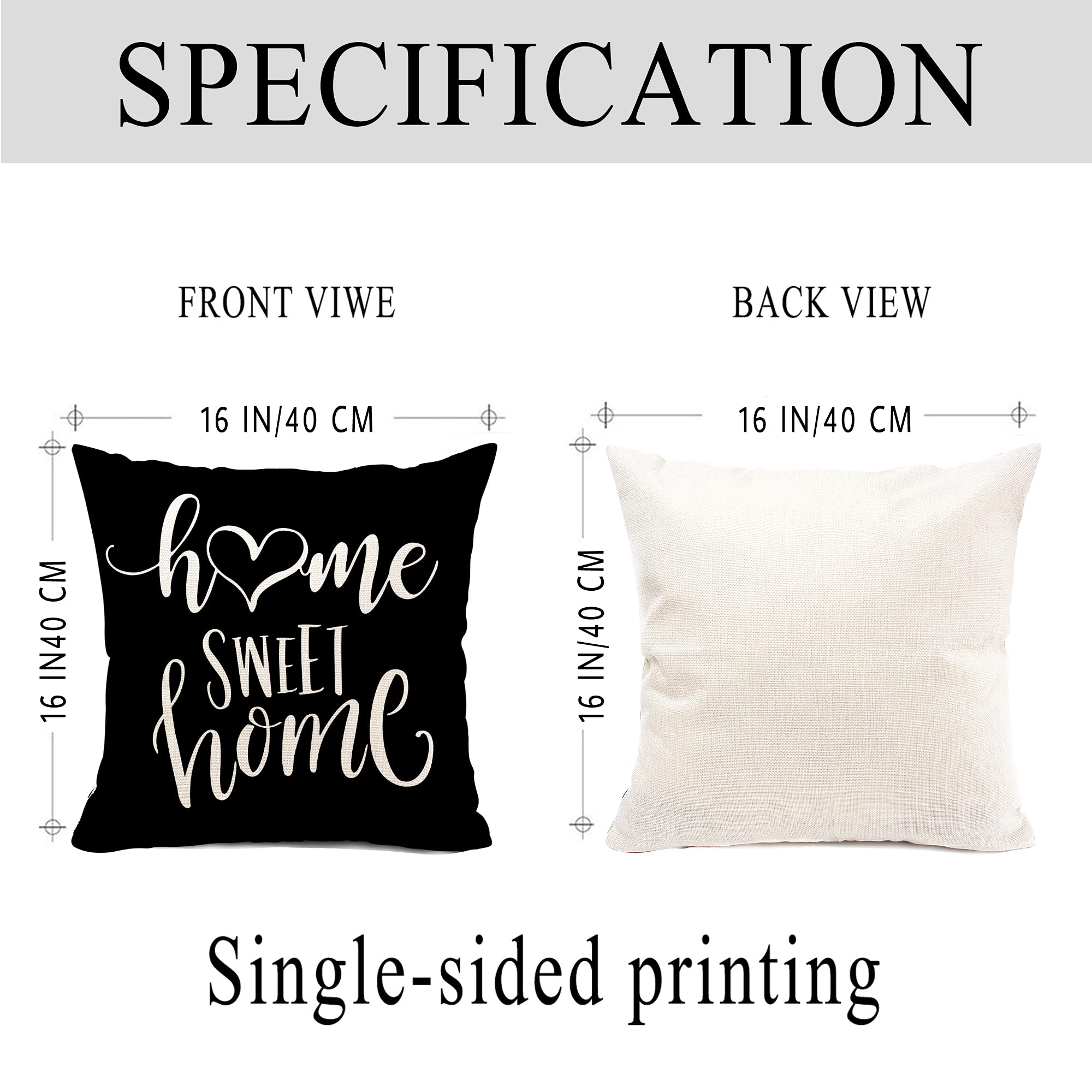 Funda de almohada de lino con estampado geométrico en blanco y negro para sofá o sofá. Decoración para el hogar. Se puede personalizar para ti. Tamaños disponibles: 40x40, 45x45, 50x50 y 60x60.