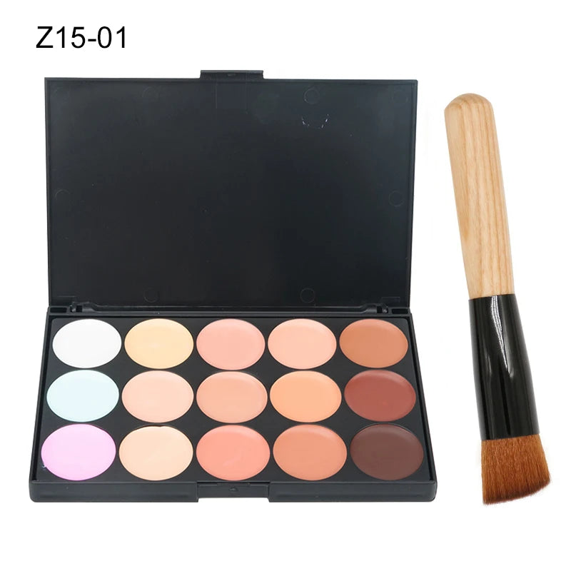 Paleta de contorno en crema de camuflaje con 15 colores para maquillaje profesional