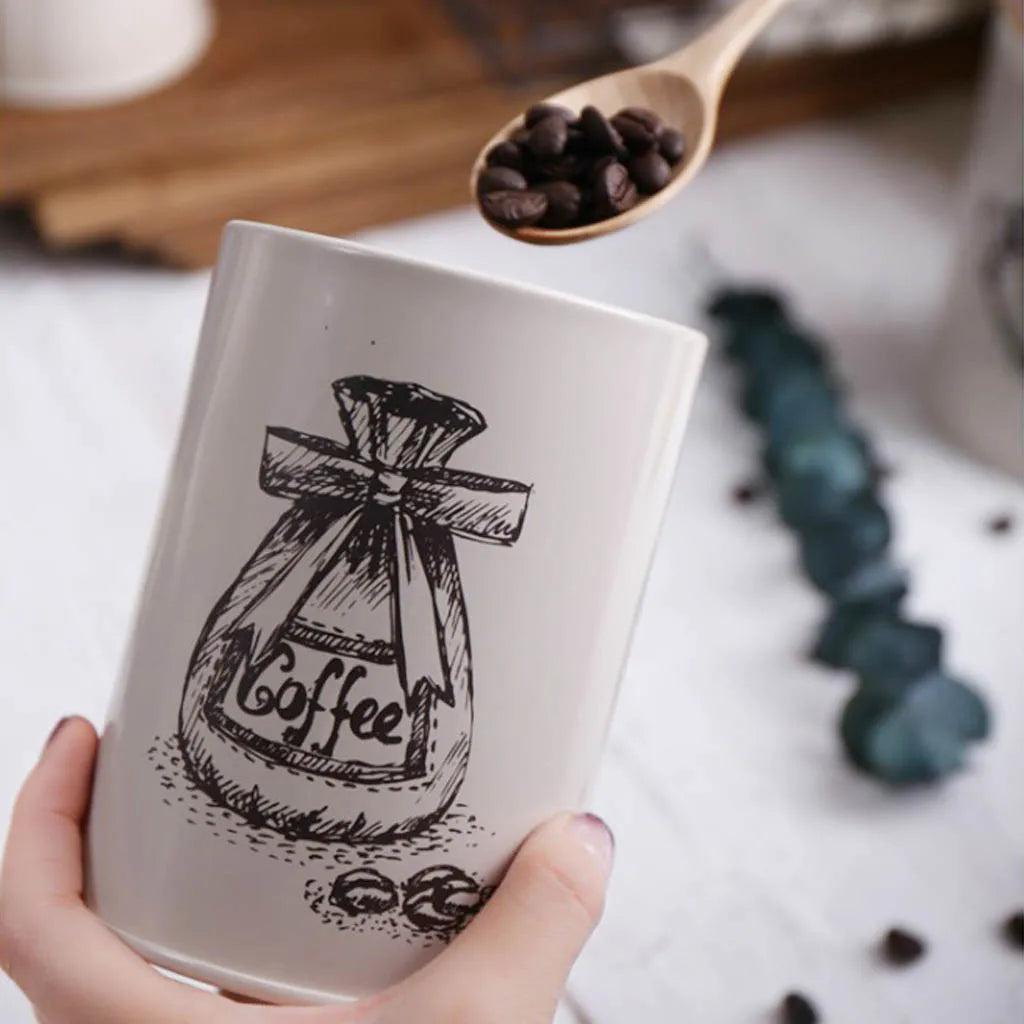 3 botes de estilo vintage para té, café y azúcar, de metal blanco retro, ideales para la cocina.
