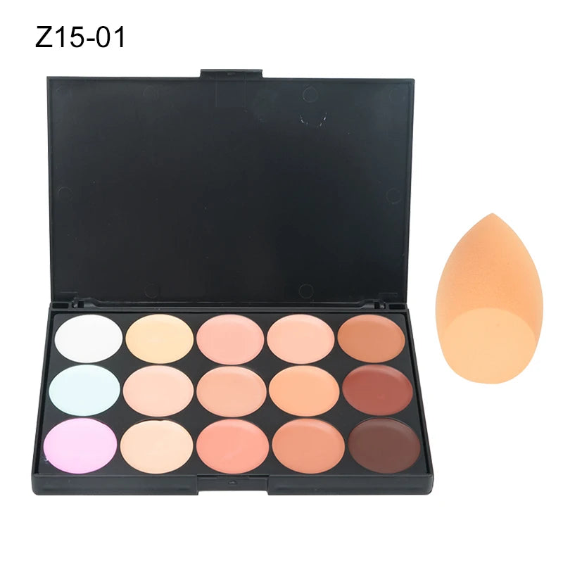 Paleta de contorno en crema de camuflaje con 15 colores para maquillaje profesional