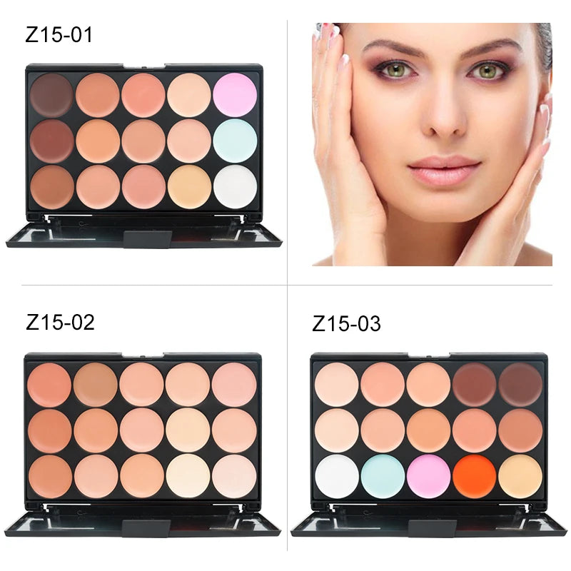 Paleta de contorno en crema de camuflaje con 15 colores para maquillaje profesional