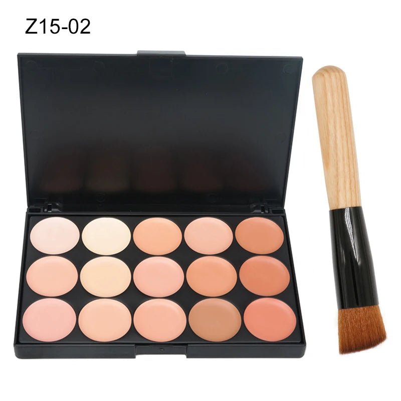 Paleta de contorno en crema de camuflaje con 15 colores para maquillaje profesional