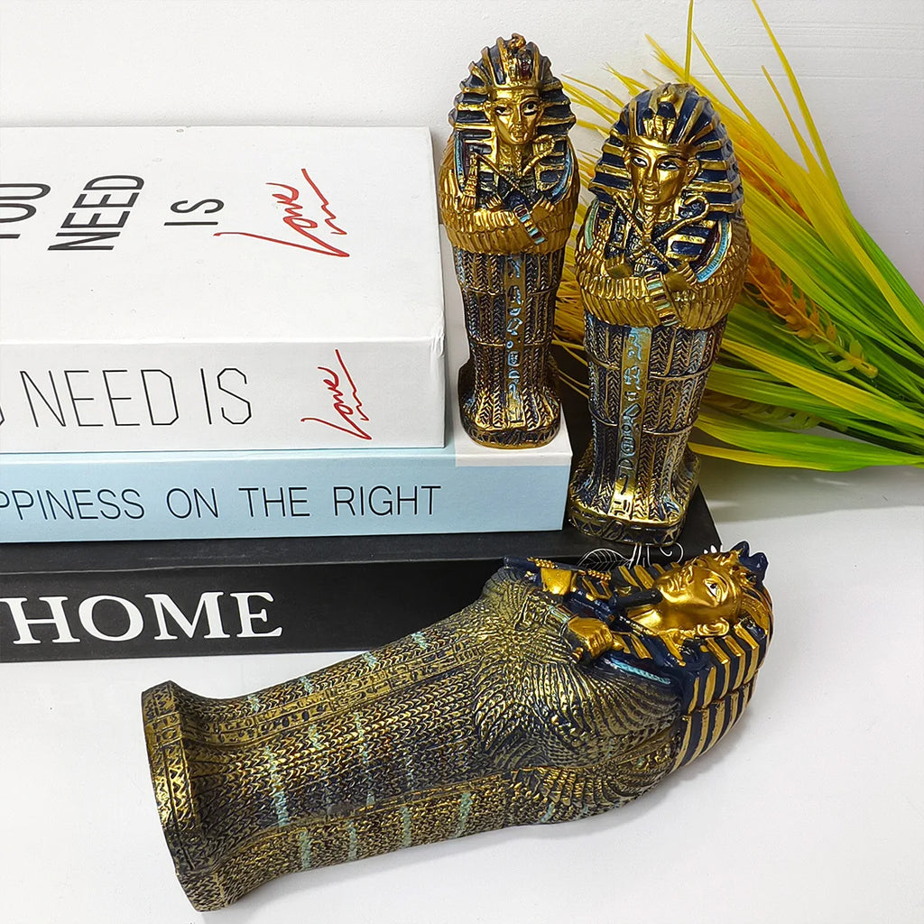 Adorno de momia del antiguo Egipto, ataúd de Tutankamón, artesanía del faraón, atracción turística de la misteriosa pirámide, recuerdo de viaje, decoración, regalo
