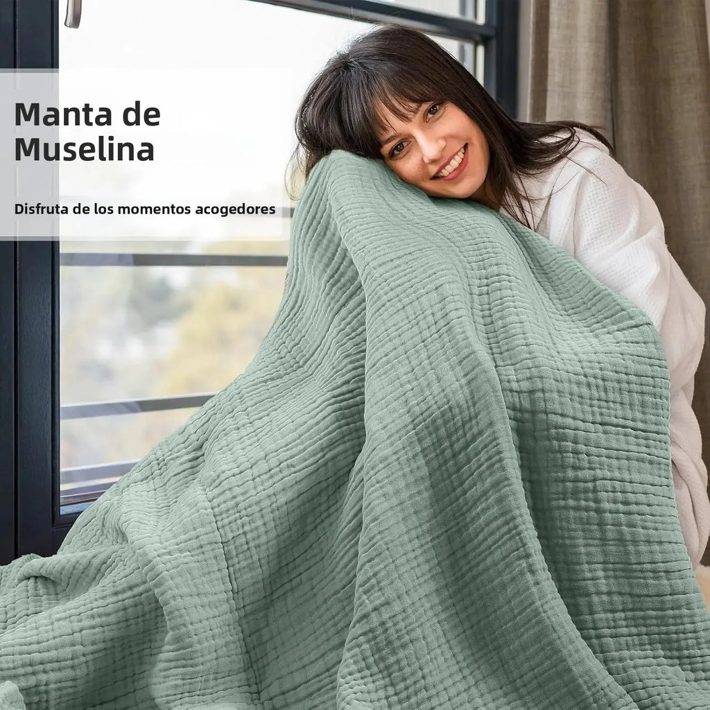Manta Battilo 100% algodón muselina para sofá, 6 capas, transpirable, ligera, estilo bohemio, ideal para sofá cama, mantas grandes de verano.