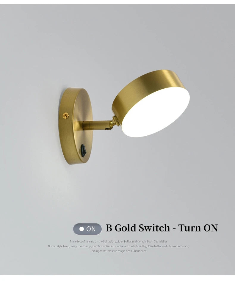 Mini lámpara de pared LED recargable con interruptor moderno, luces nocturnas, foco de lectura, lámpara de mesita de noche para dormitorio, iluminación decorativa, aplique de pared
