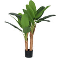 Árbol de plátano artificial Homcom de Ø17 x 120 cm con maceta y 15 hojas verdes.