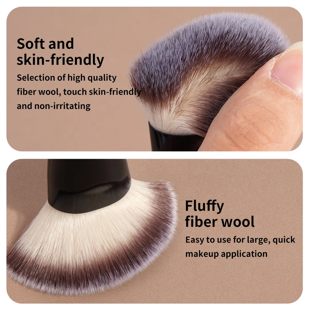 Set de brochas de maquillaje MAANGE para base, contorno y rostro con borlas para polvos. Perfectas para difuminar en mejillas, frente, mandíbula y nariz.