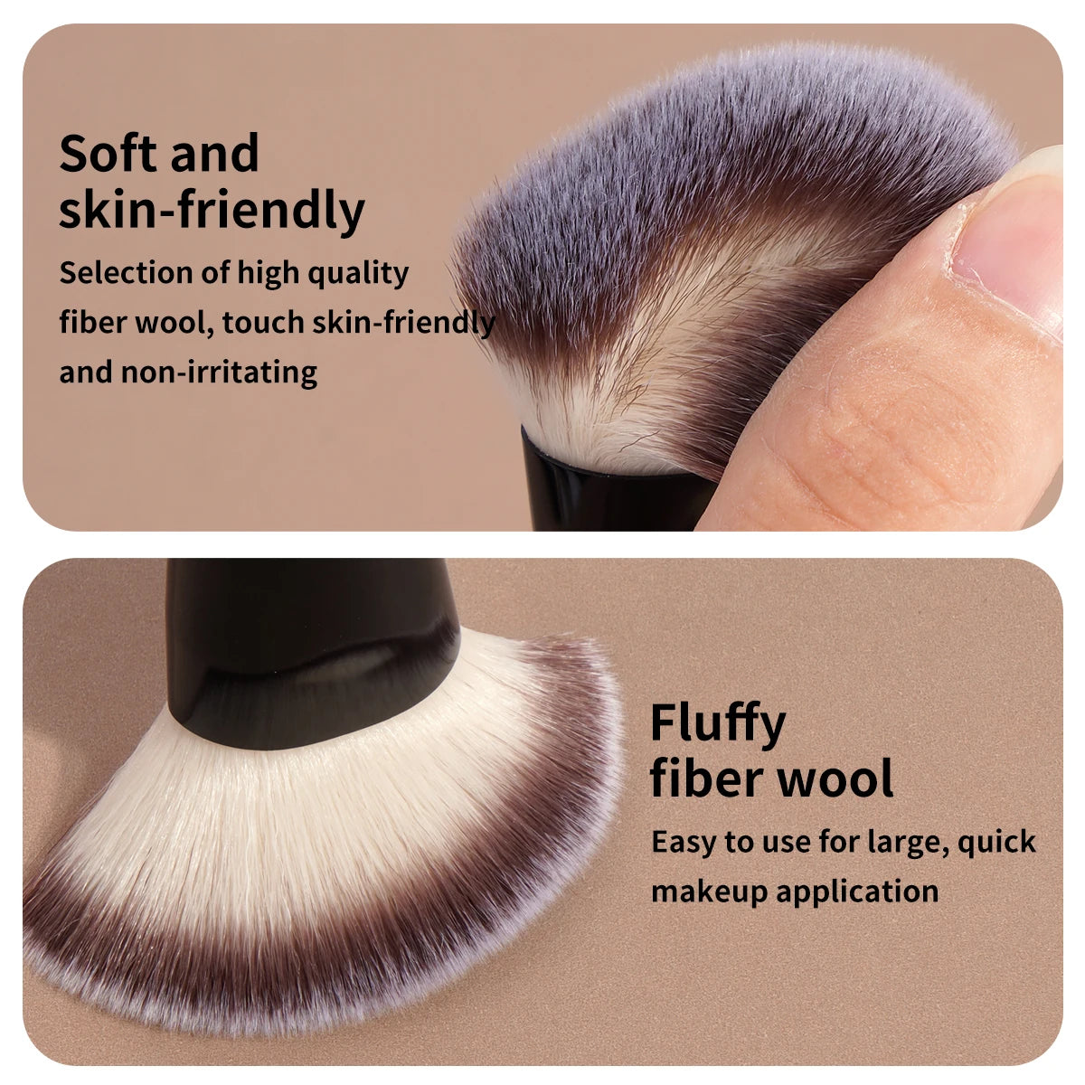 Set de brochas de maquillaje MAANGE para base, contorno y rostro con borlas para polvos. Perfectas para difuminar en mejillas, frente, mandíbula y nariz.