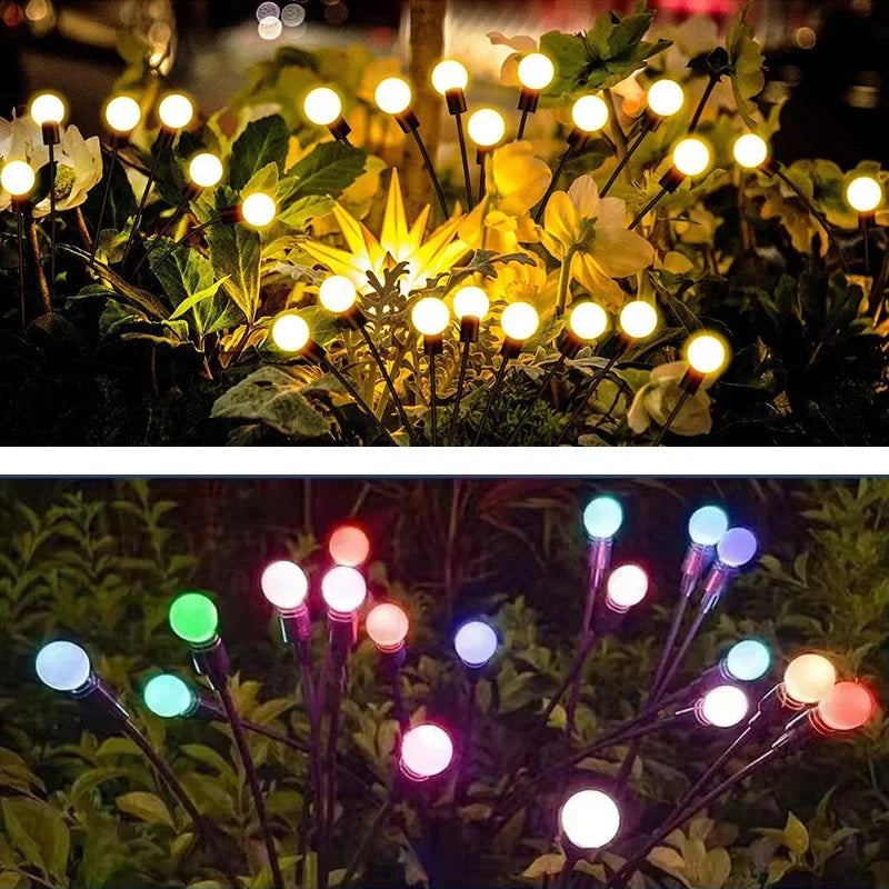 Luces solares tipo luciérnaga de 6/8/10 litros, impermeables, para decoración de exteriores, jardín y paisajes. Ideales para decoración festiva.