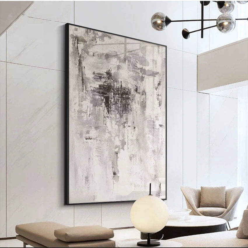 Pintura al óleo abstracta nórdica, lienzo hecho a mano, mural decorativo acrílico sin marco, imagen colgante para sala de estar, dormitorio, pasillo, porche.