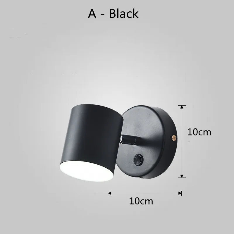 Mini lámpara de pared LED recargable con interruptor moderno, luces nocturnas, foco de lectura, lámpara de mesita de noche para dormitorio, iluminación decorativa, aplique de pared