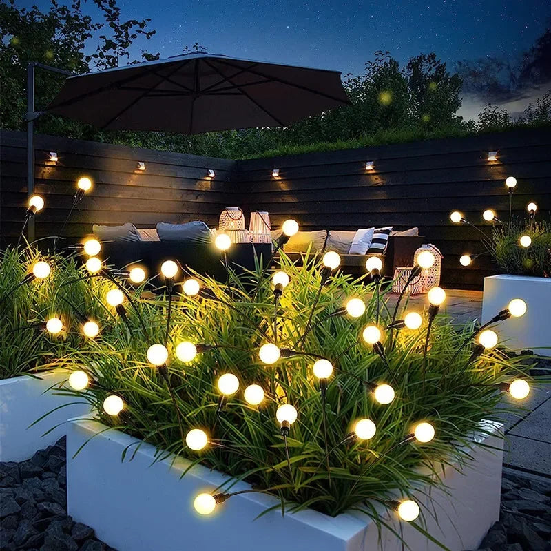Luces solares tipo luciérnaga de 6/8/10 litros, impermeables, para decoración de exteriores, jardín y paisajes. Ideales para decoración festiva.