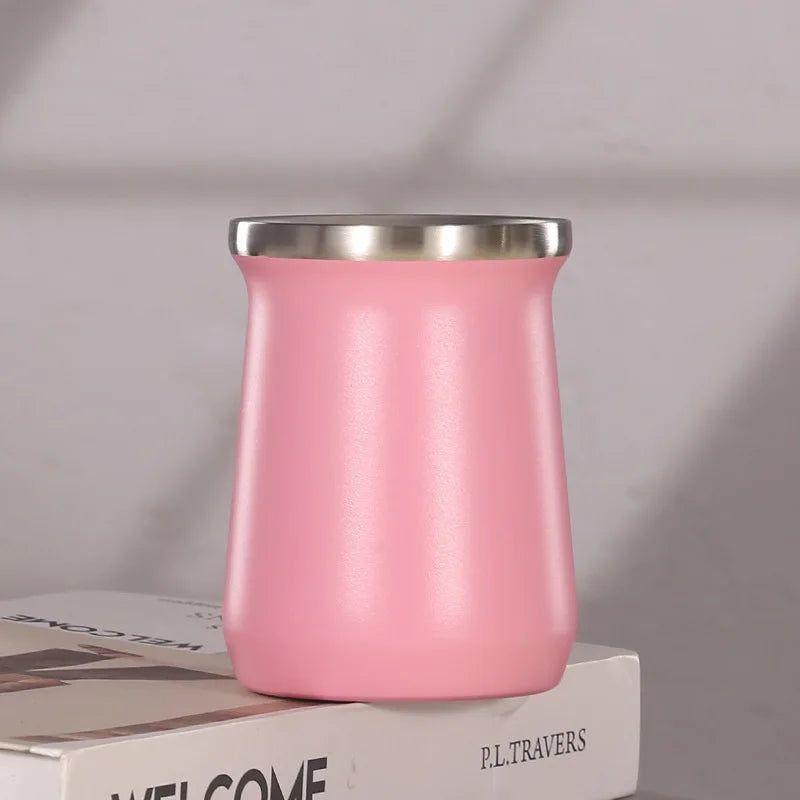 Mate de doble pared con diseño creativo de Sudamérica, termo de 240 ml (8 oz) para  mate.