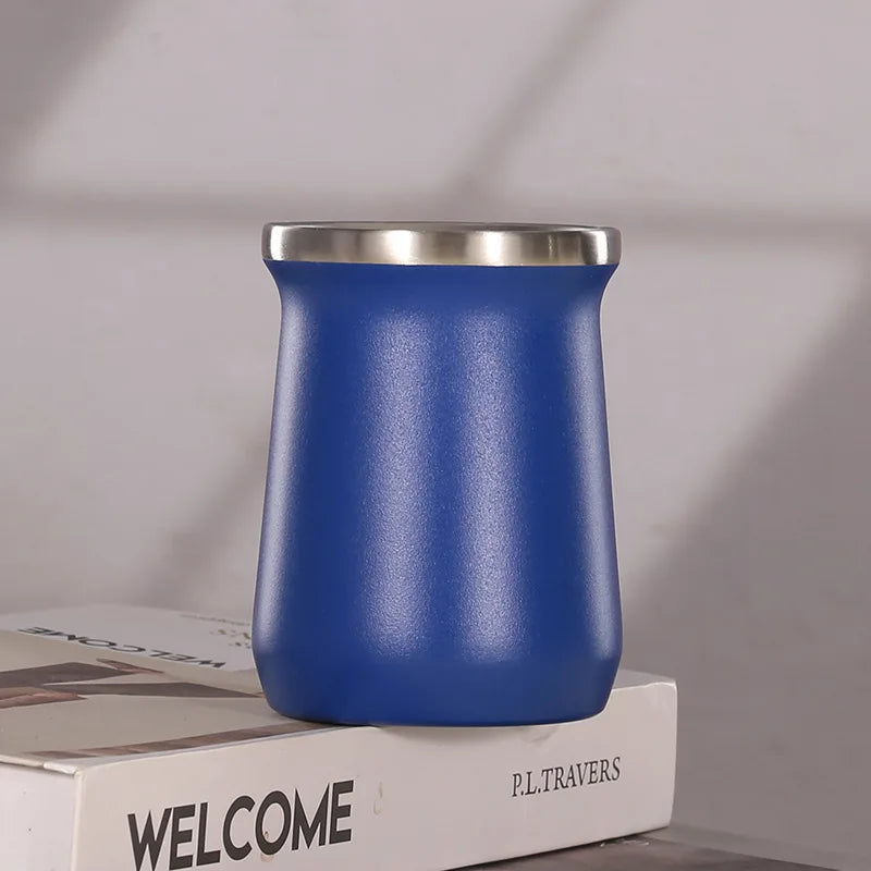 Mate de doble pared con diseño creativo de Sudamérica, termo de 240 ml (8 oz) para  mate.