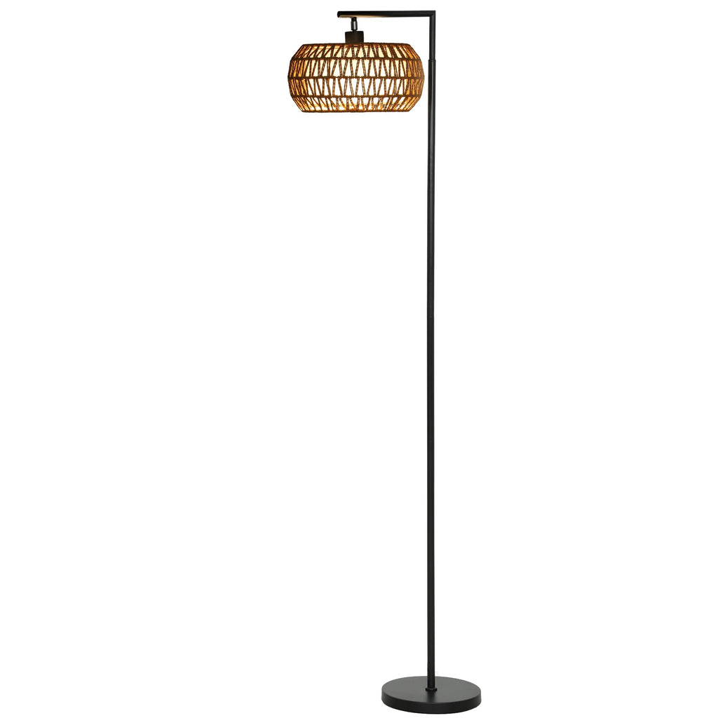 Lámpara de pie Homcom con pantalla bohemia de doble capa, 3 temperaturas de color, brillo ajustable y control remoto.