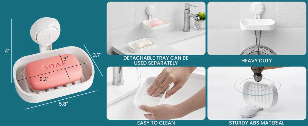 Jabonera TAILI para ducha, soporte impermeable para jabón de ducha, jabonera resistente sin necesidad de taladrar, para baño y fregadero de cocina.