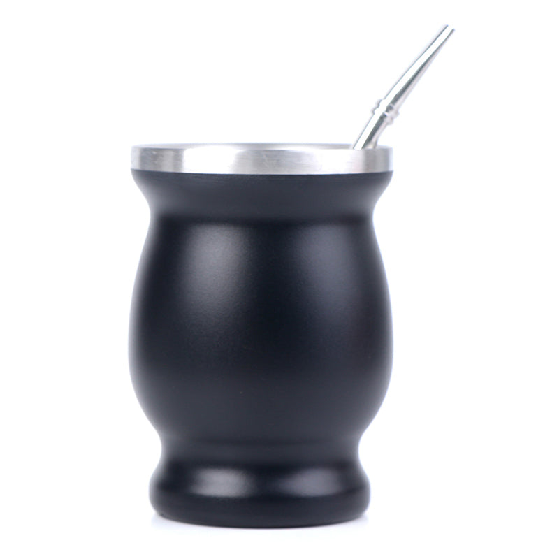 Mate de acero inoxidable 304 de 8 oz, calabaza para mate argentina con bombillas.
