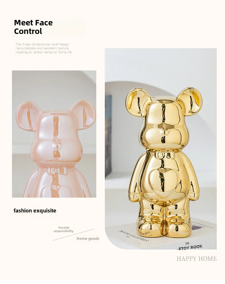 17/27/cm Oso estético Ladrillo Estatua de cerámica Oso de peluche decoración figura de acción Esculturas Adorno para habitación Decoración del hogar Manualidades