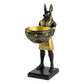 Estatua de resina del dios Anubis de 25 cm, figura de dios egipcio con cuenco, escultura egipcia, decoración del antiguo Egipto y organizador de escritorio.