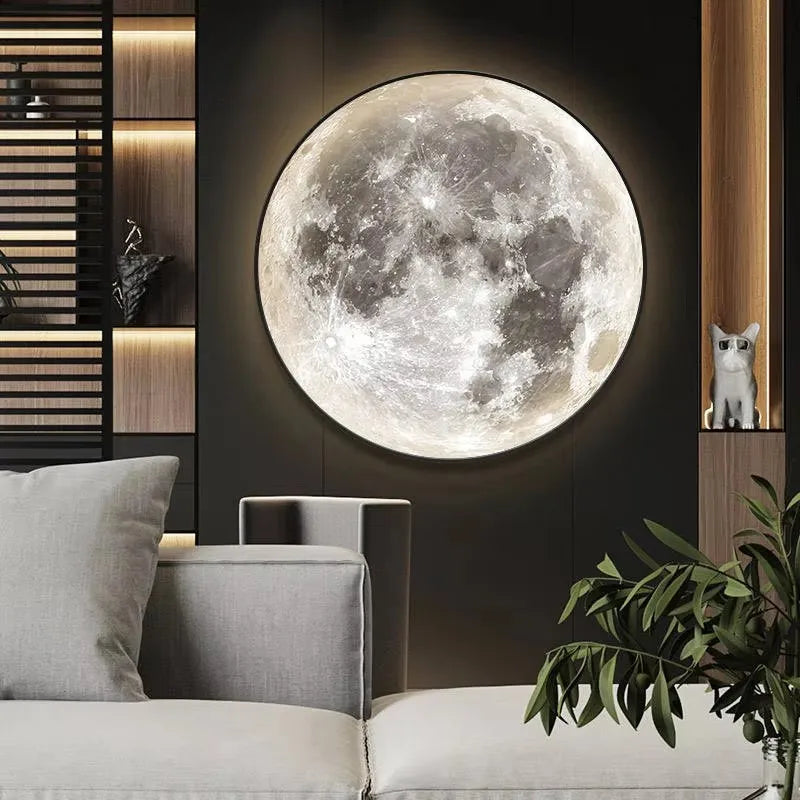 Lámpara de pared LED de luna nórdica, lámpara de techo creativa, lámpara de araña UNIVERSAL regulable continua, decoración del h