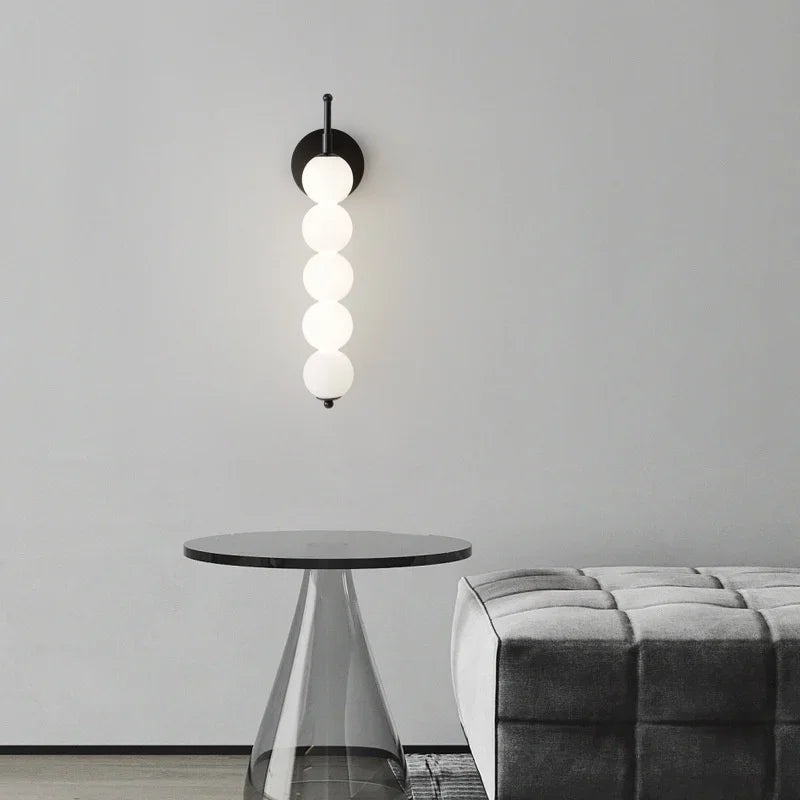 Lámpara de pared minimalista de cristal estilo nórdico moderno para cabecero de cama, ideal para dormitorio, pasillo o sala de estar.