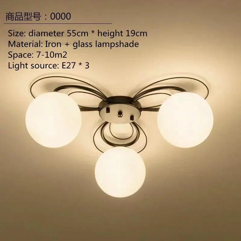 Lámpara de techo LED para sala de estar, dormitorio, restaurante, lámpara de araña, hotel americano, estudio, pasillo