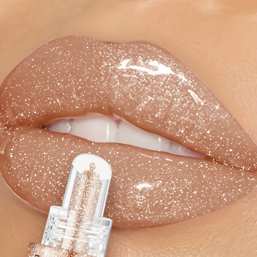 Brillo labial resistente al agua, brillante, de larga duración, hidratante, pasta no pegajosa, fácil de aplicar y llevar, maquillaje de labios glamuroso.