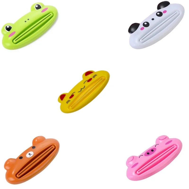 1 unidad Dispensador de pasta de dientes multifunción con diseño de animalito lindo, artículo para el hogar, baño, tubo, dispensador de pasta de dientes de dibujos animados