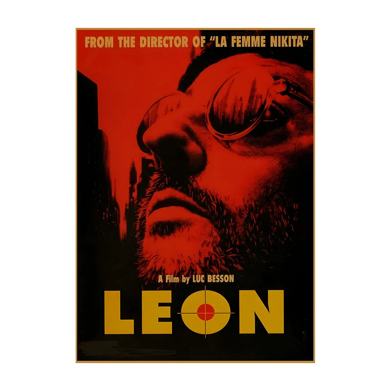 Pósteres de películas clásicas vintage, láminas decorativas retro para el hogar, arte de pared para sala de cine Leon, pintura nostálgica sobre lienzo